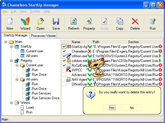 Chameleon StartUp Manager Screenshot